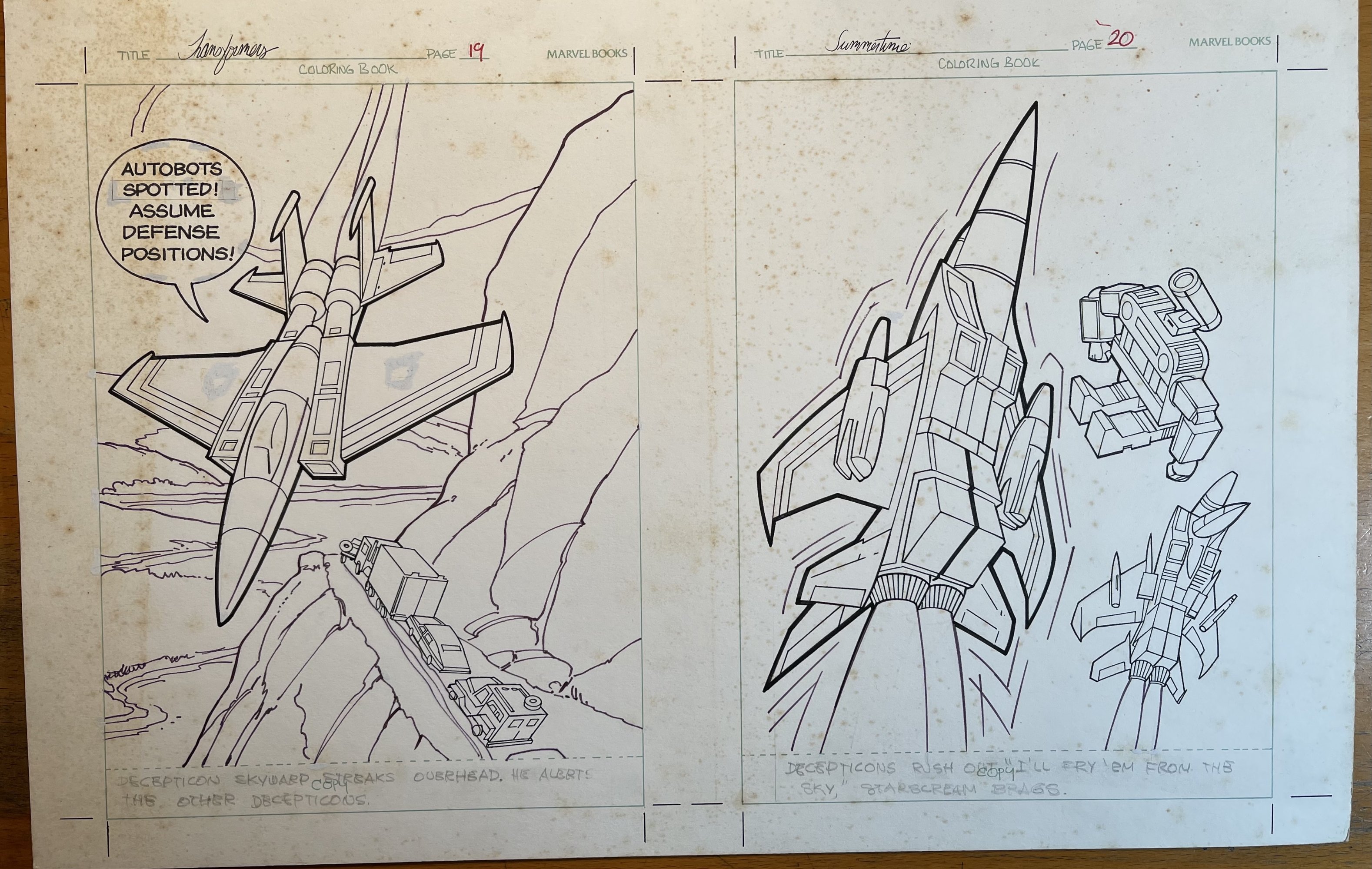 Download Transformers 19 20 In Frank Giella S Transformers Coloring Book Art 1984 Comic Art Gallery Room