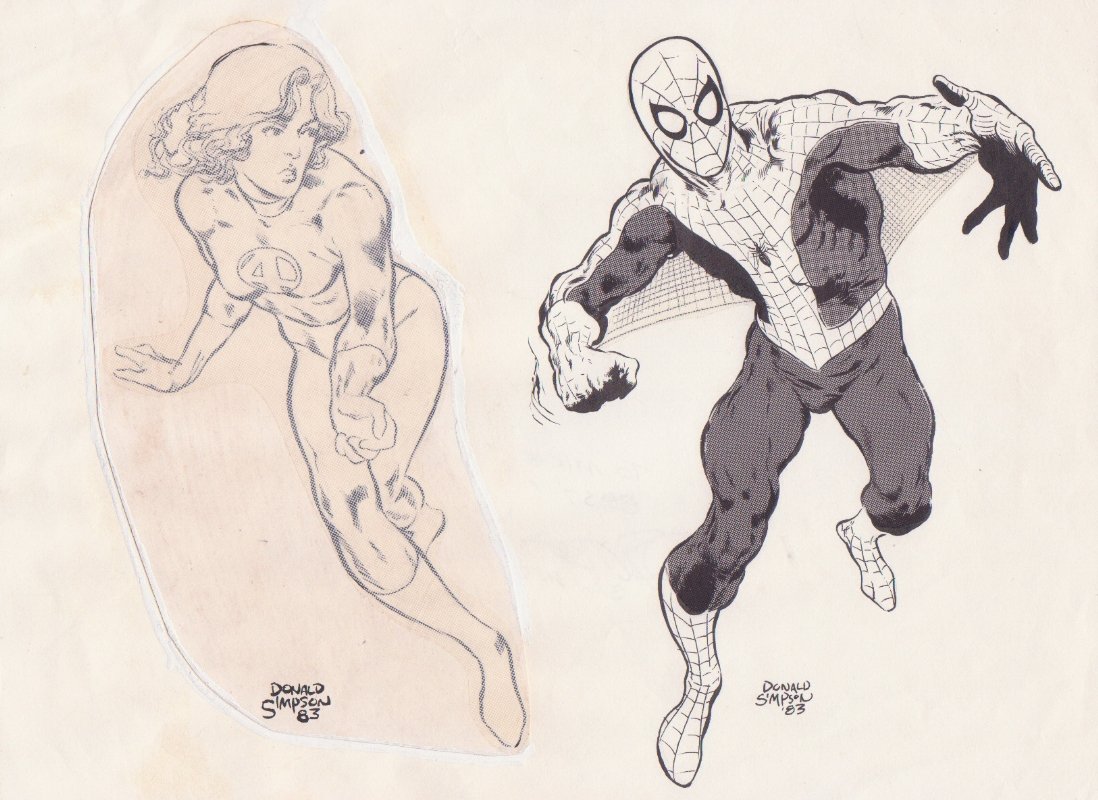Spider-Man and The invisible Woman Sue Storm, in Fabrice W.'s Spider-man /  Man-spider Comic Art Gallery Room