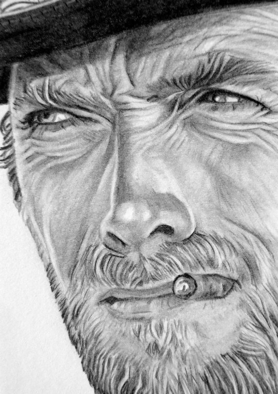Clint Eastwood Pencil Art Posters | Zazzle