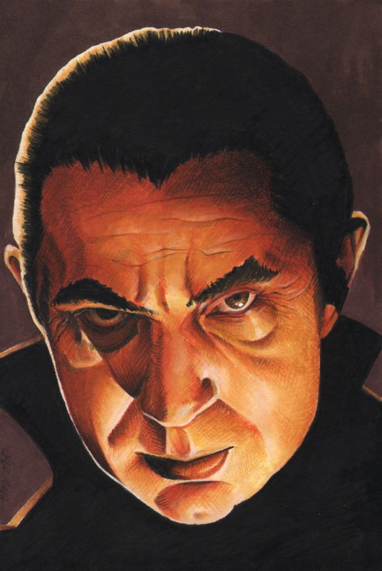 DRACULA original art by KRISTIN ALLEN sketch Bela Lugosi, in Kevin's ...