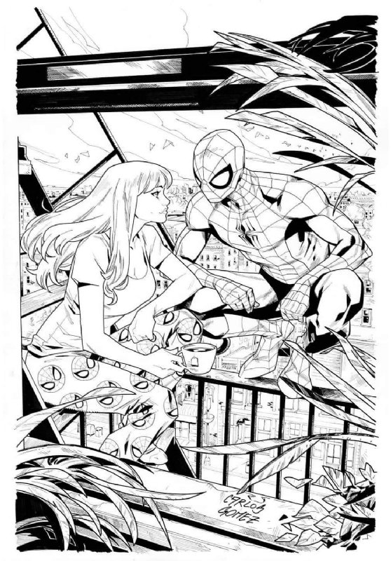 Carlos Gomez Spider-Man and Mary Jane Watson-Parker Commission, in