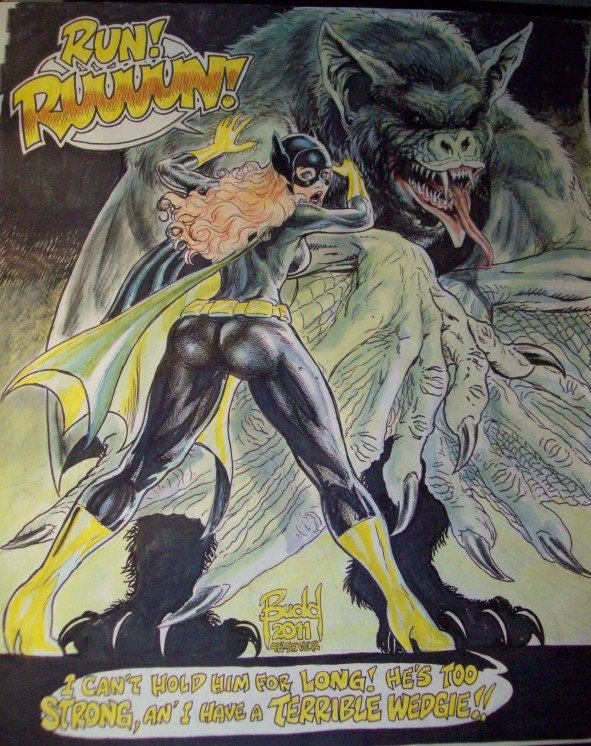 Batgirl & Manbat by Budd Root, in Brian Jones's Gotham Friends