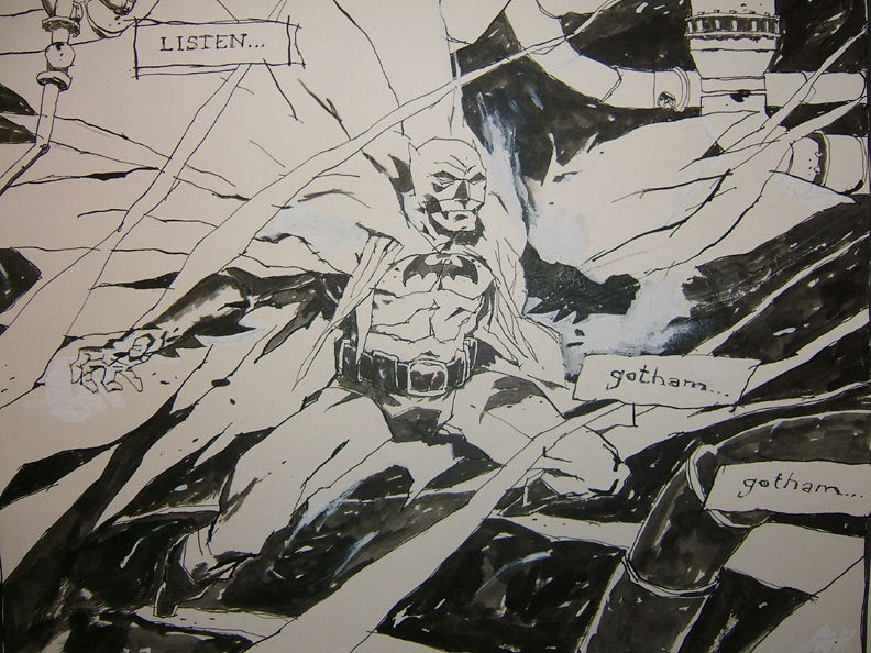 Kent Williams Batman, in Ted Lanting's Batman and Company Comic Art Gallery  Room