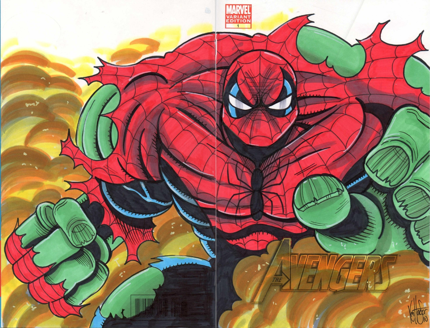 Spider-Man Hulk, in Tim Hofstra's Sketch Covers Comic Art Gallery Room