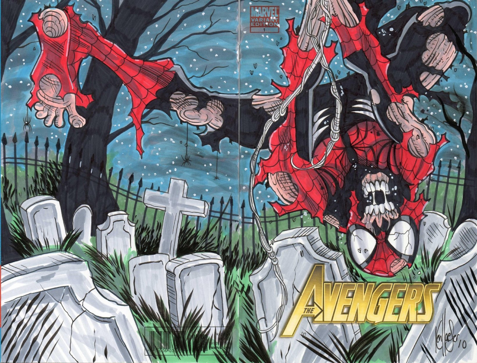 Zombie Spider-Man, in Tim Hofstra's Sketch Covers Comic Art Gallery Room