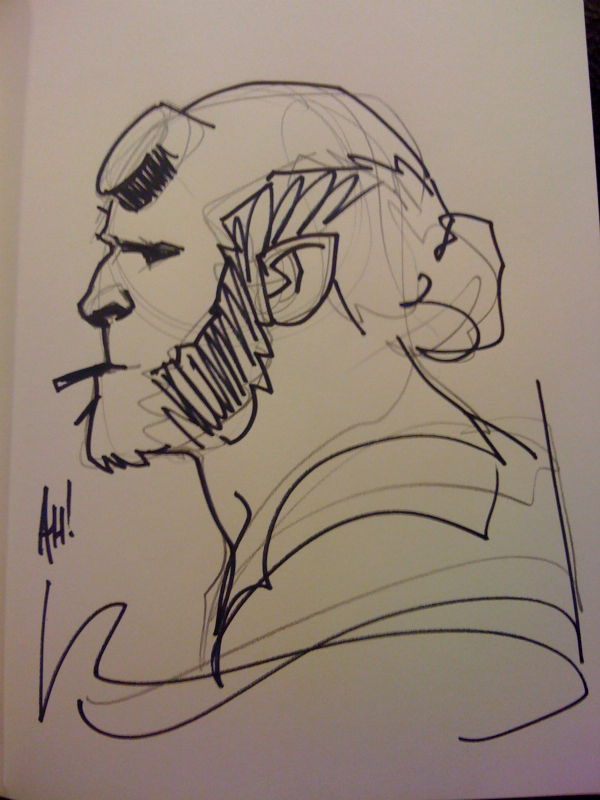 Hellboy by Adam Hughes, in Seth Talley's Commissions Comic Art Gallery Room