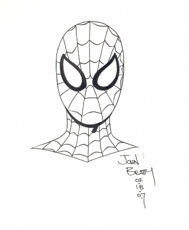 Spidey by John Beatty, in Patrick Carlos's sketches Comic Art Gallery Room