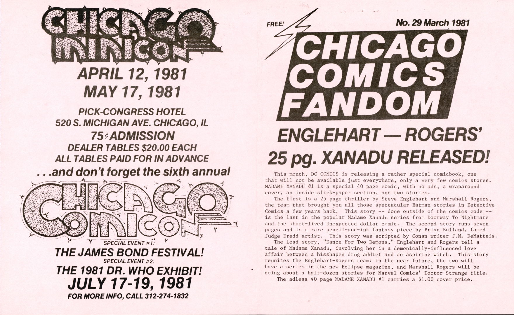 Chicago Comics Fandom 29 - March 1981, in DJ Johnsen's Other-Art Ads ...