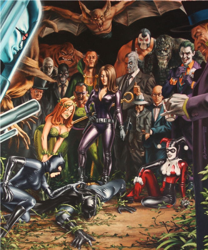 John Watson Batman Vs Villains Painting, In Alan N's John Watson Comic ...