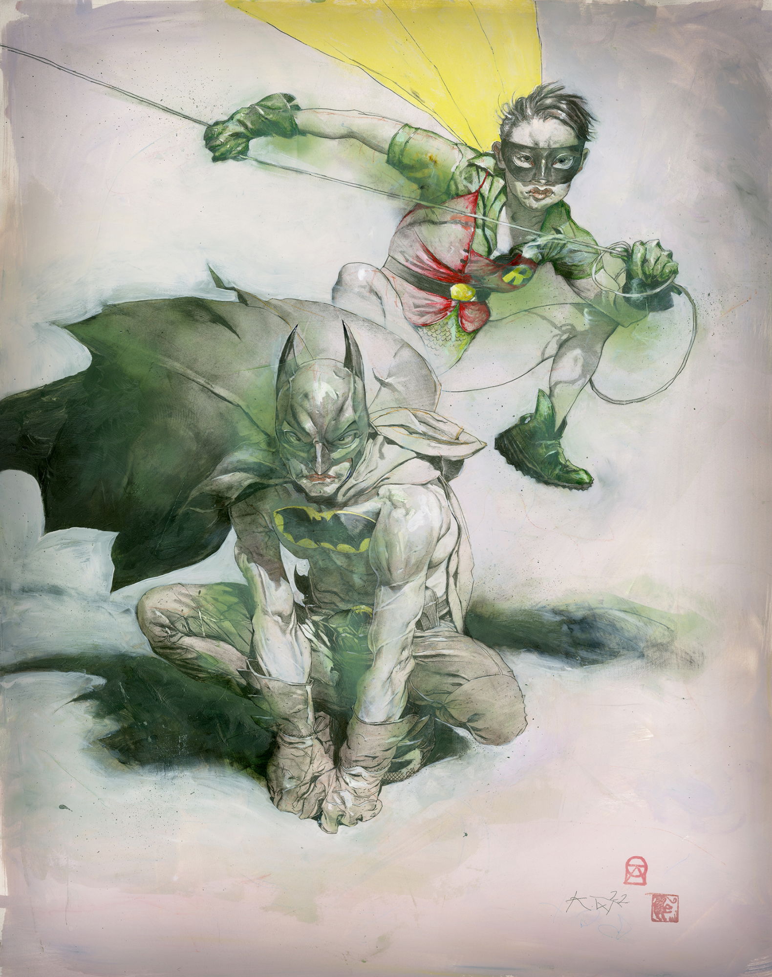 Kent Williams Batman and Robin color painting, in Rob Pistella's Other fine  artists... Comic Art Gallery Room