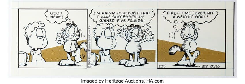 Garfield 2-25-94, in Sam Catoe's Garfield Comic Art Gallery Room