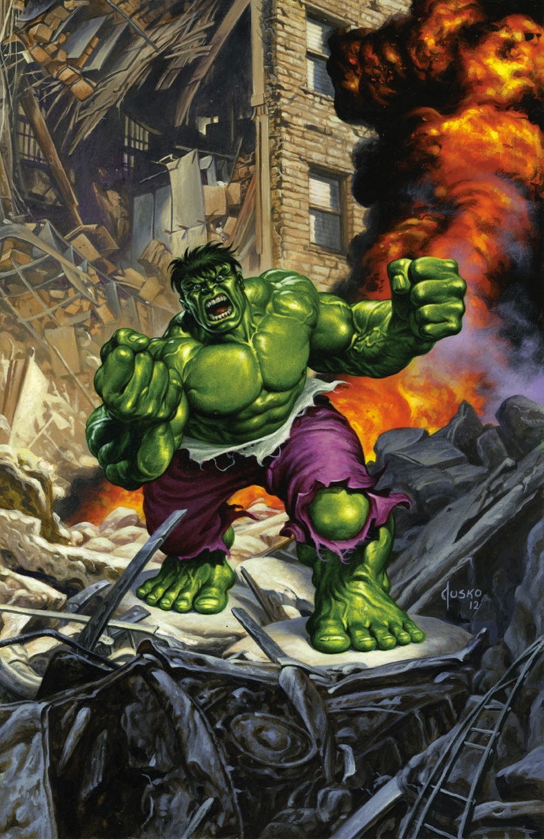 The Rampaging Hulk Painting By Joe Jusko Cover To Overstreet 50 In Charles Dahan S Original