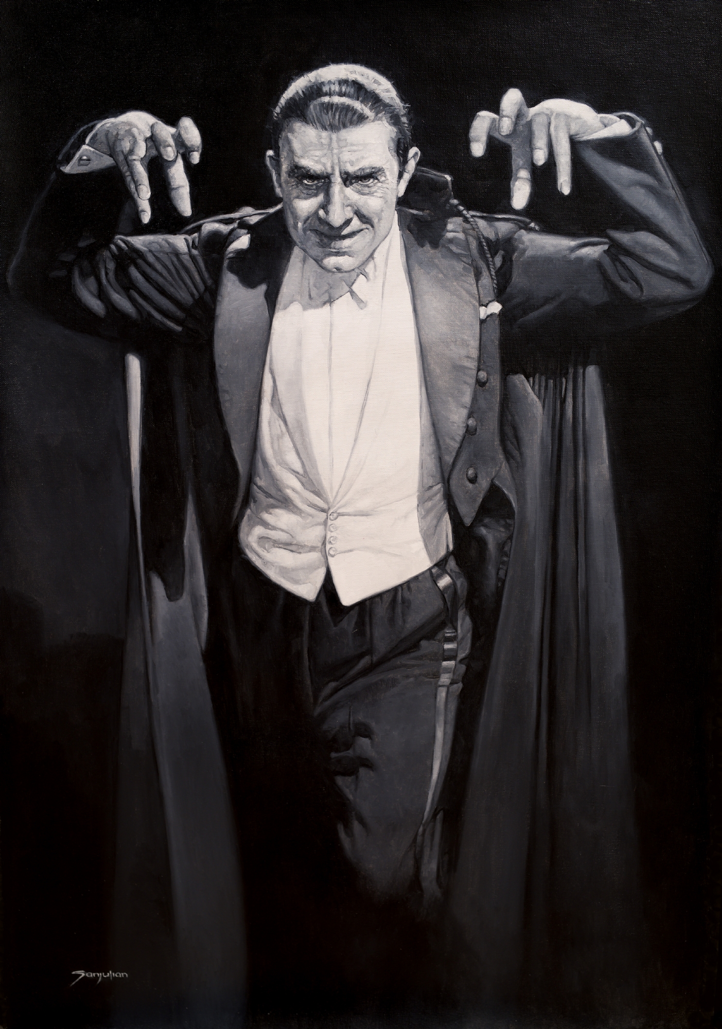 Bela Lugosi Dracula Painting By Sanjulian In Charles Dahan S Original Art Comic Art Gallery Room