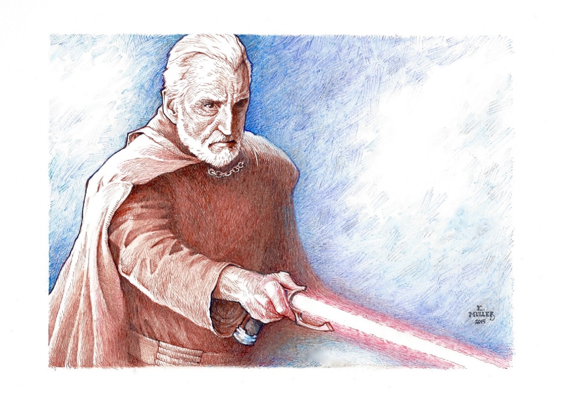 Christopher Lee as Count Dooku by Eric Muller, in Eric Muller's Eric  Muller's Gallery Comic Art Gallery Room