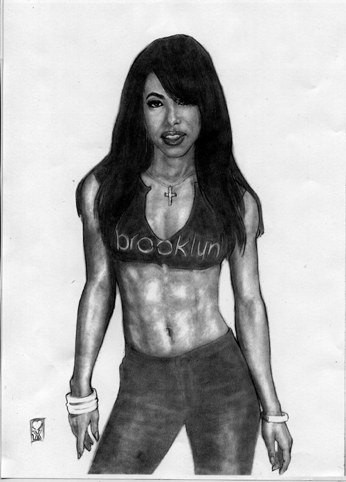 Replying to @Hi @ArtBeek Artbeek Cartoon Yearbook Drawing Aaliyah with
