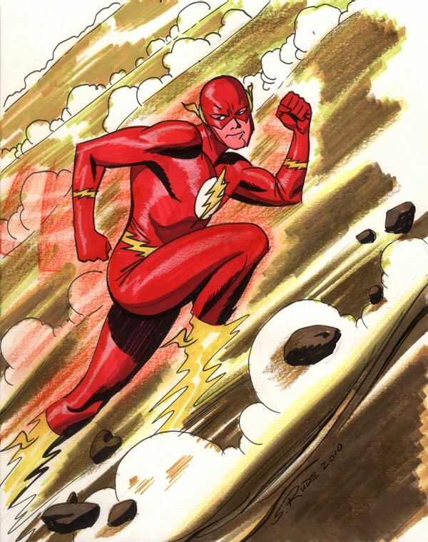 The Flash, in Scott Gaulke's Steve Rude Comic Art Gallery Room