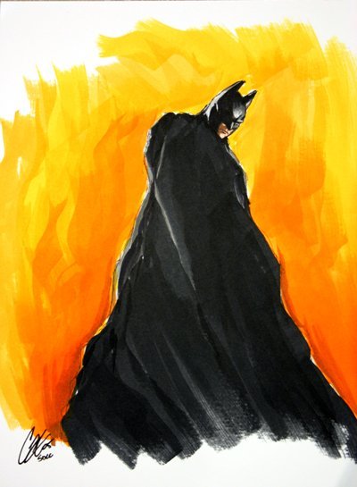 Batman Begins, in Cat Staggs's Batman Paintings and sketches Comic Art  Gallery Room