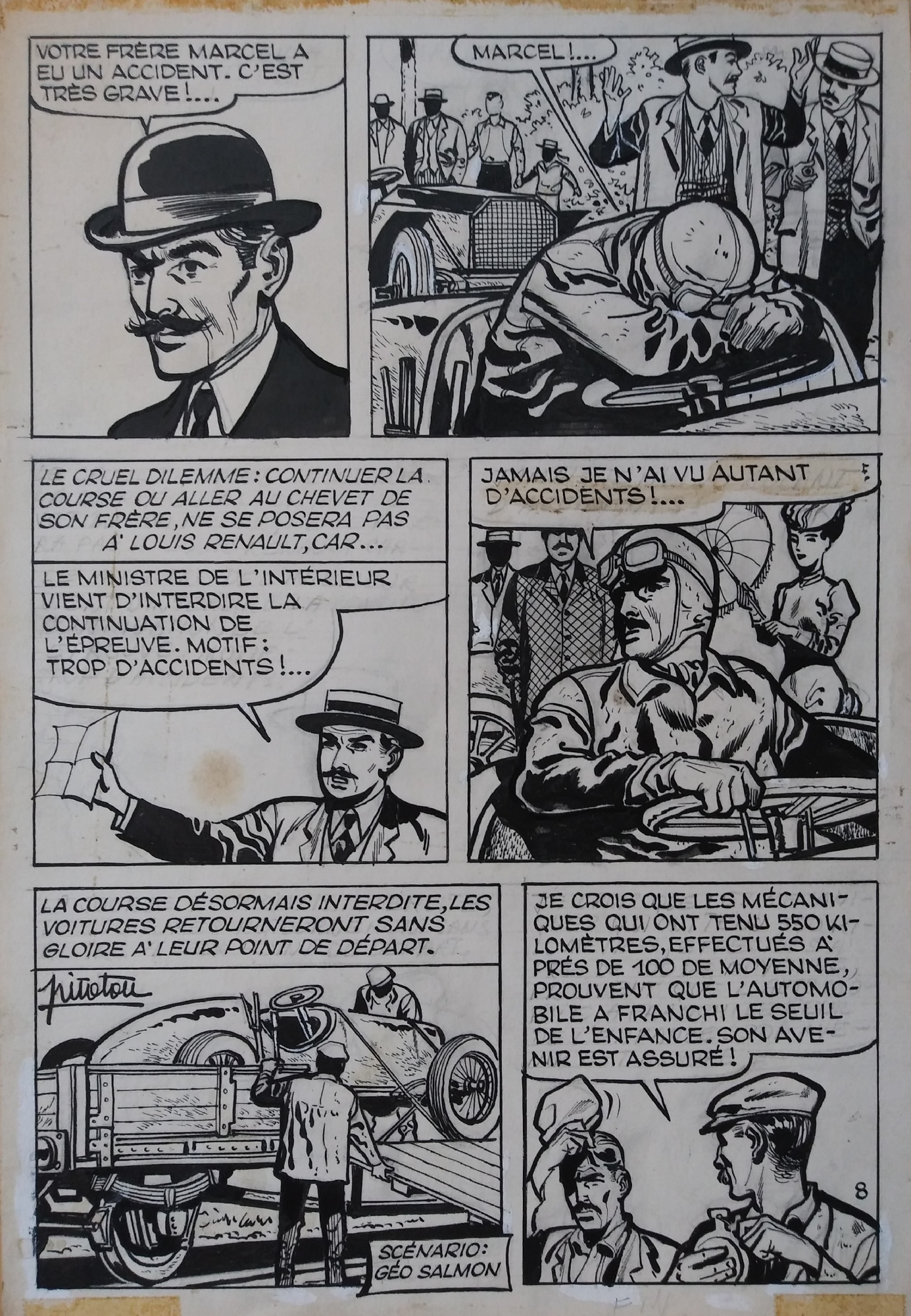 Arthur Piroton Louis Renault Original Art Page 1950 In Chris Hill S Comic Art Comic Art Gallery Room