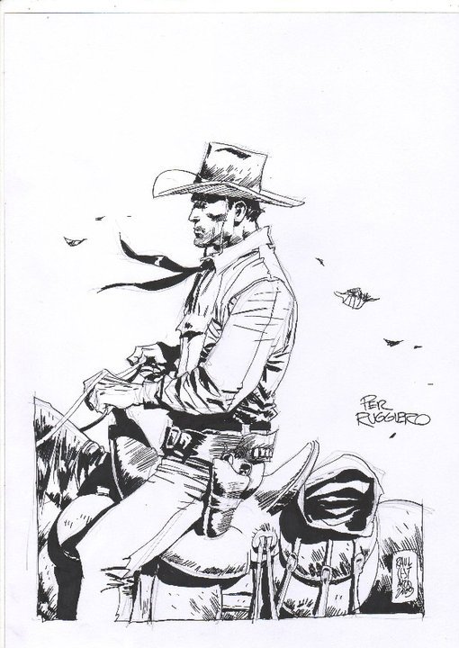 Raul Cestaro - Tex Sketch, in Ruggero Romano's Original Sketch Comic ...