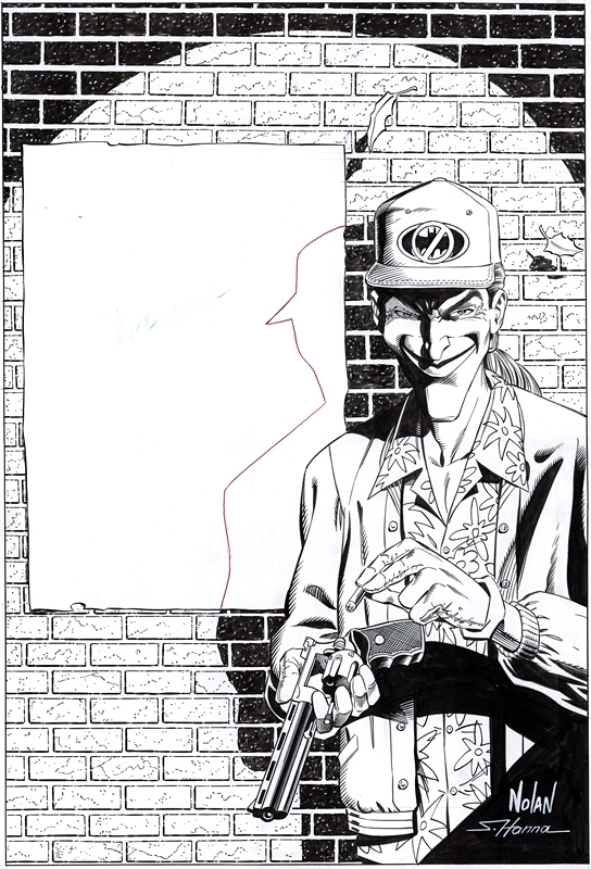 Graham Nolan & Scott Hanna - JOKER: THE DEATH OF BATMAN - DC house ad & TPB COVER Comic Art
