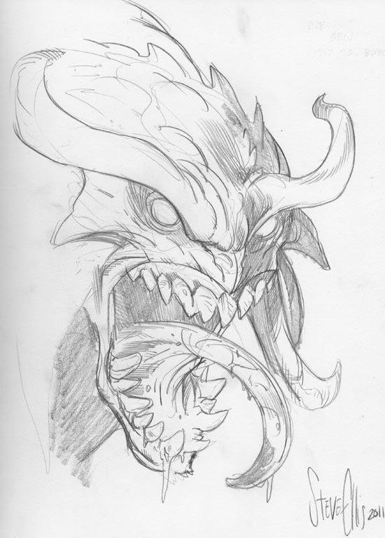 Dire Wraith by Steve Ellis, in Ben Herman's Supervillains sketchbook ...