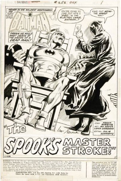 Irv Novick and Dick Giordano - Batman #252, Splash Page 1 Original Art (DC,  1973)., in Triston Pence's Triston Pence's Original art Comic Art Gallery  Room