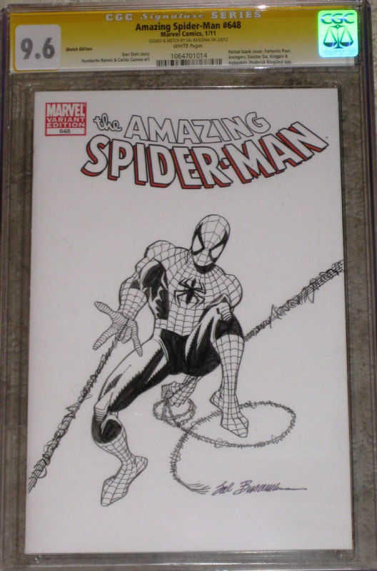 Sal Buscema Spider-man sketch on an Amazing Spider-Man 648 blank cover ...