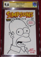 MATT GROENING Homer Simpson sketch on a The Simpsons issue 230 blank cover! Comic Art