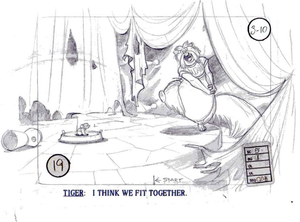 American Tail storyboard by Don Bluth, in Alan Pinion's