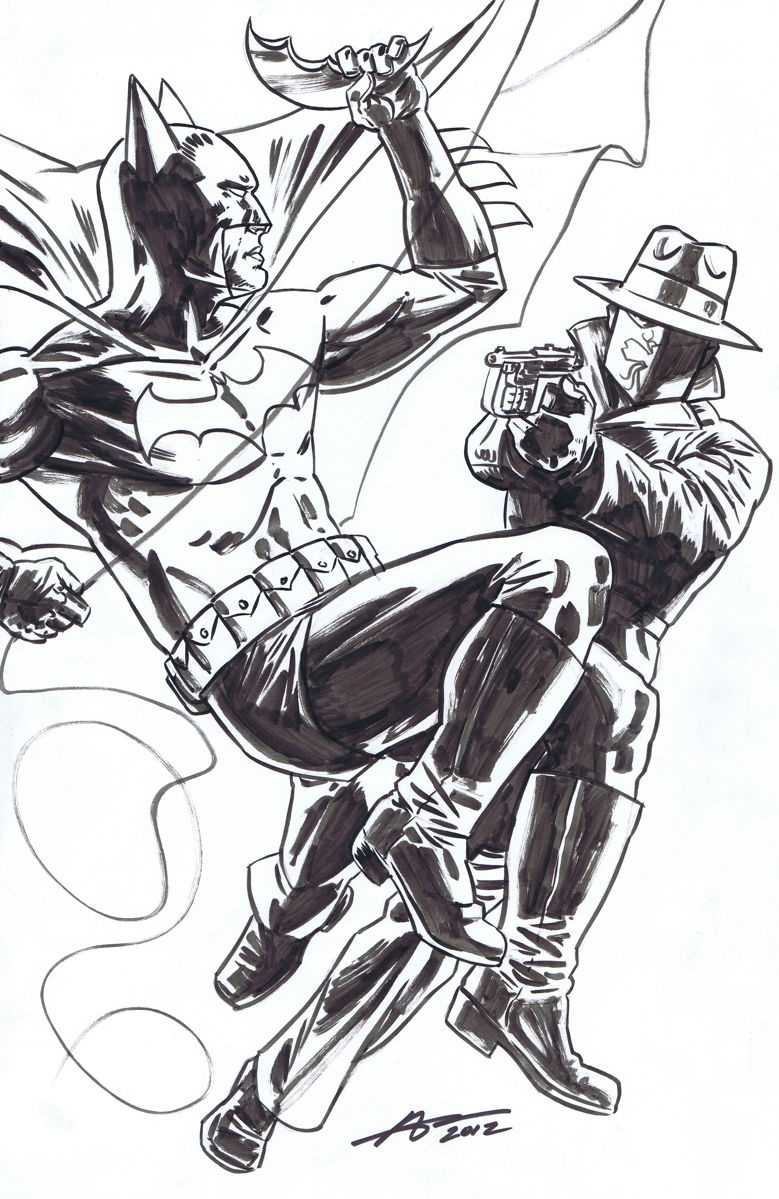 Batman vs. Green Hornet by Aaron Campbell, in Malvin V's The Batman vs ...  Theme Comic Art Gallery Room