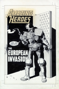 Brian Bolland Judge Dredd Cover - Amazing Heroes Cover, Comic Art