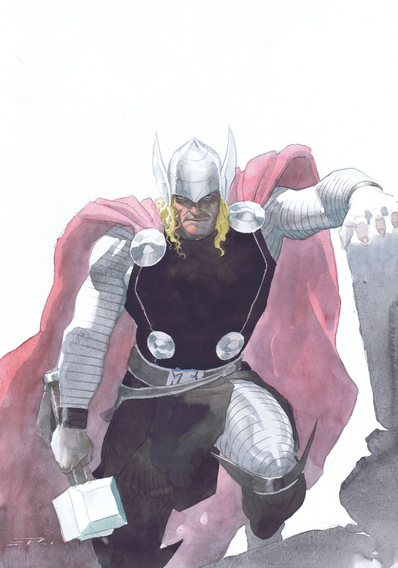 Thor Colour Convention Commission By Esad Ribic In Malvin Vs The Mighty Thor Comic Art Gallery 2392