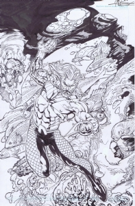 Aquaman 80th Anniversary Yvel Guichet Cover, Comic Art