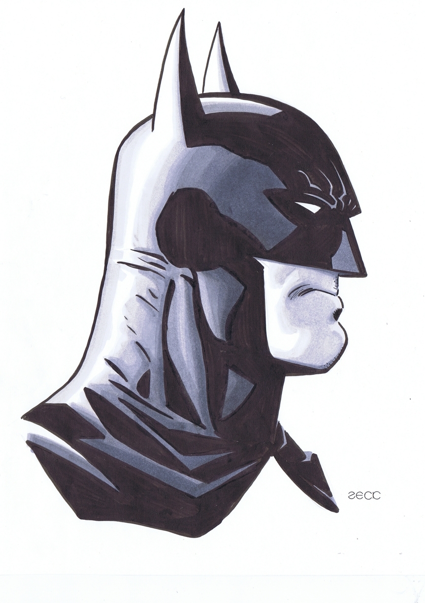 Batman Head Sketch by Mike Zeck!, in Malvin V's The Batman - Unpublished  Sketches and Commissions Comic Art Gallery Room