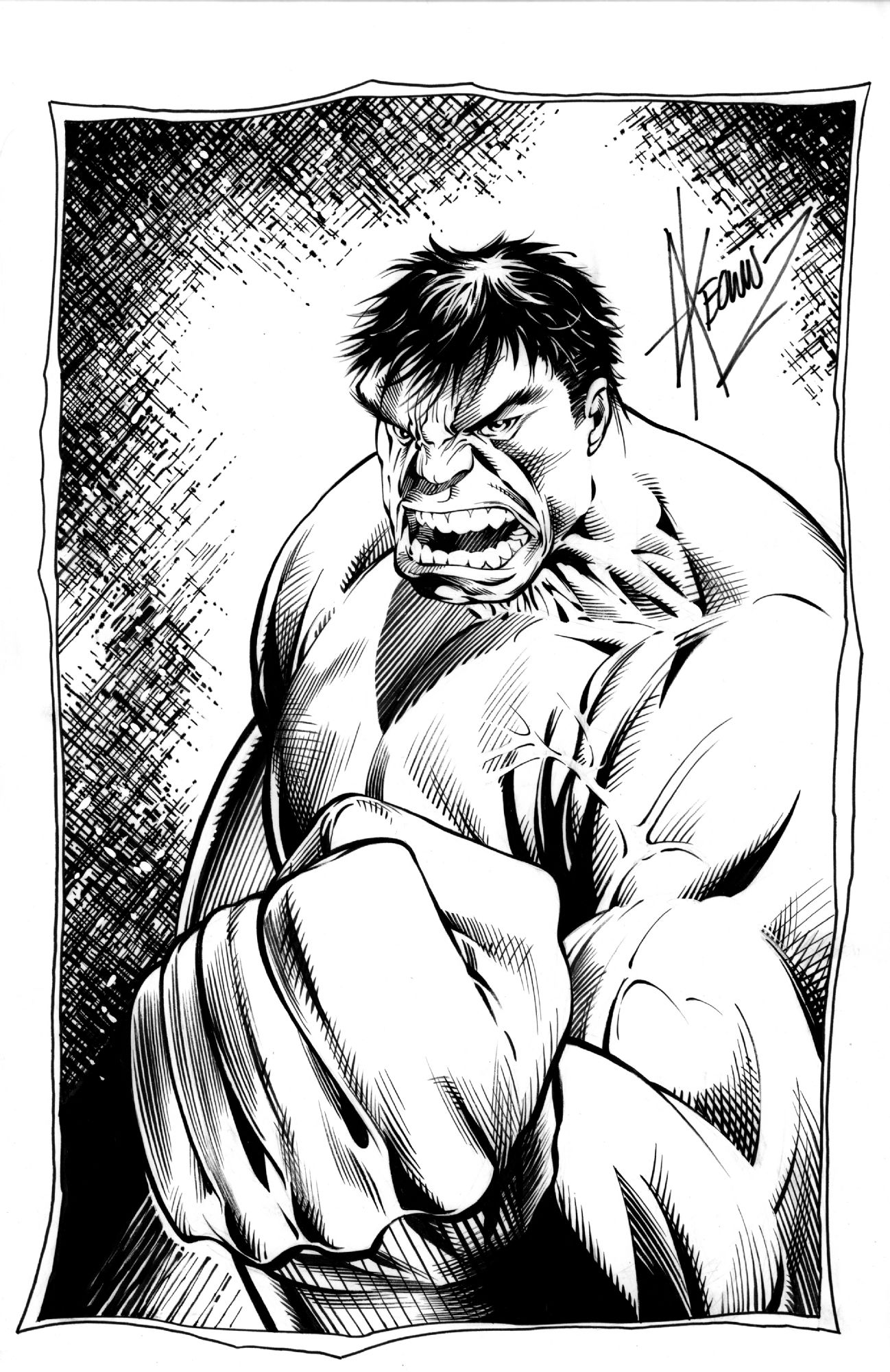 Dale Keown Hulk Convention Commission with Mark Farmer Inks, in Malvin ...