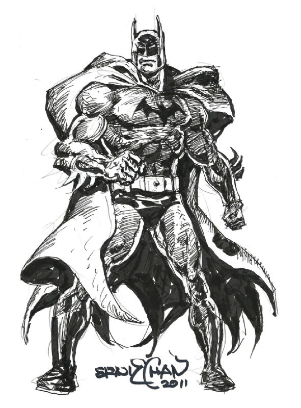 Ernie Chan Batman sketch, in Lee P's Batman Comic Art Gallery Room