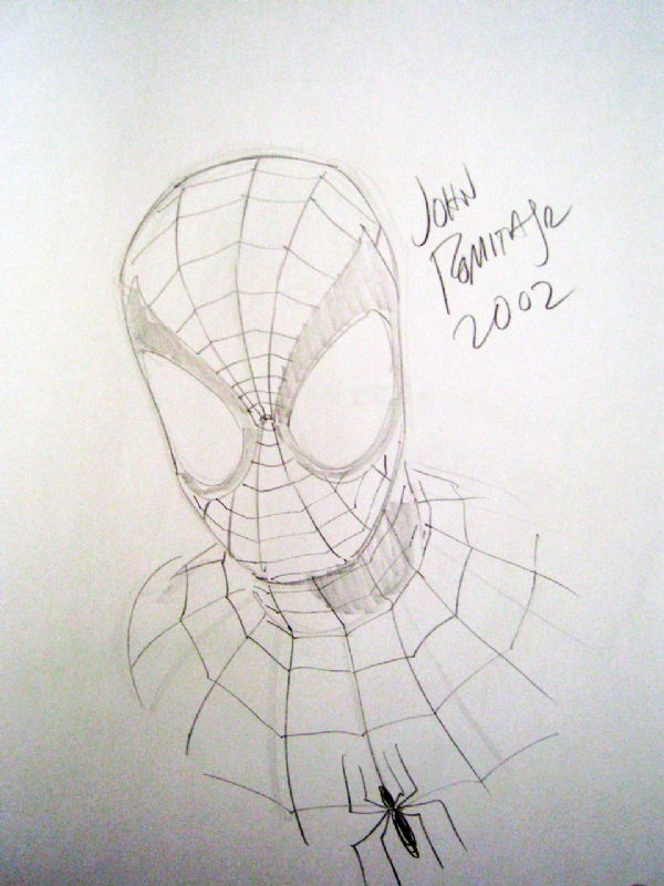 John Romita Jr Spiderman head sketch, in Lee P's Marvel Sketchbook ...