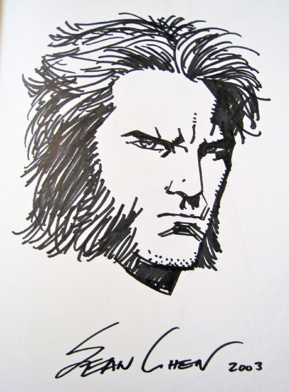 Sean Chen Wolverine head sketch, in Lee P's Marvel Sketchbook Comic Art ...