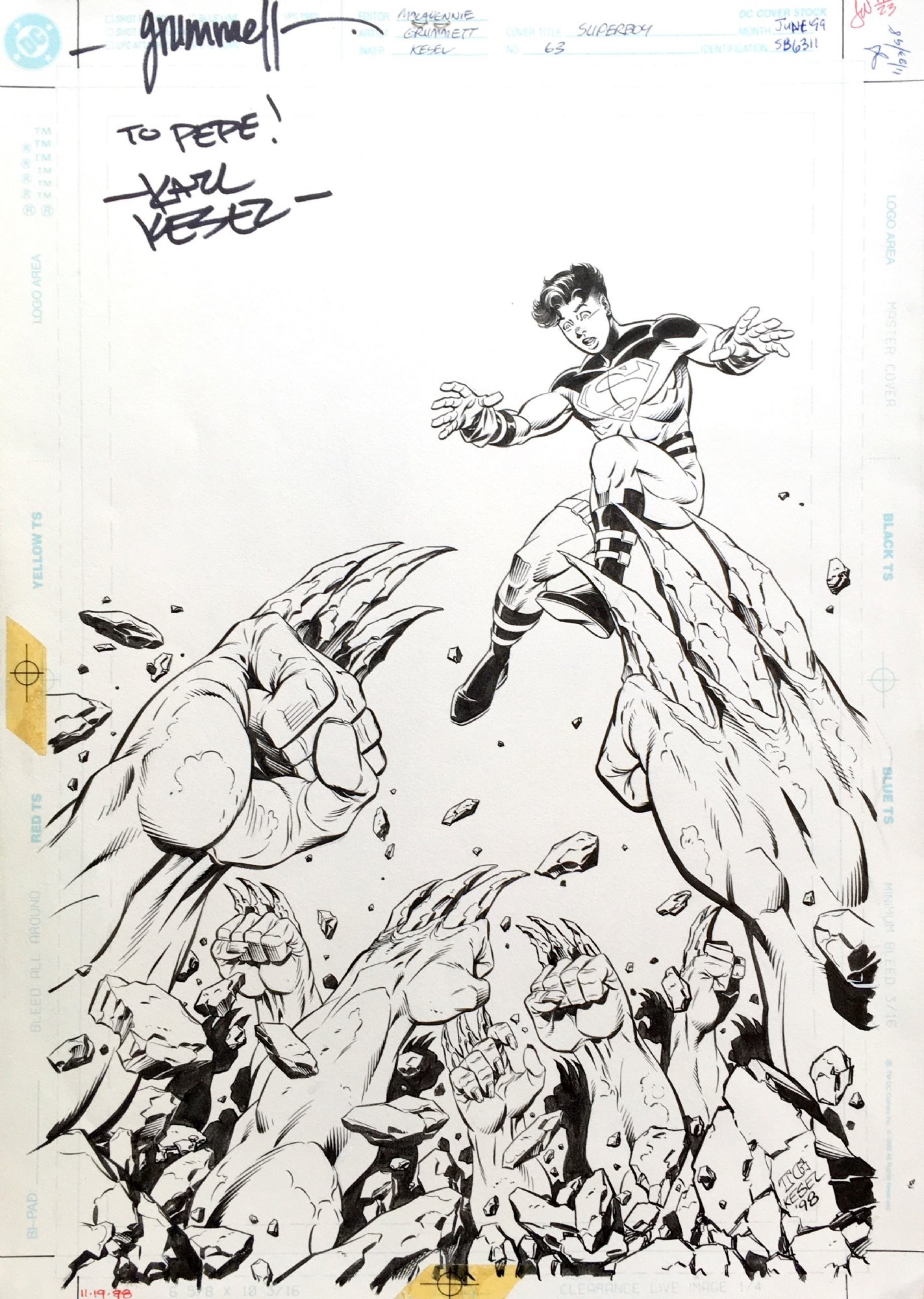 Superboy Vol 4 63 Cover Tom Grummett Pencils Karl Kesel Layout Writer And Inks In Pepe 7596
