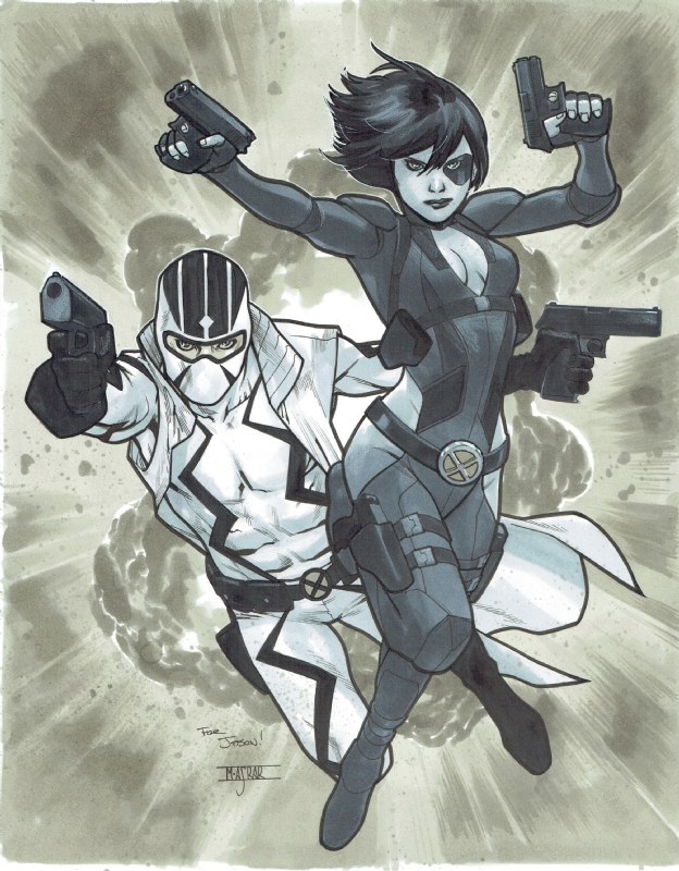 Domino and Fantomex Commission by Mahmud Asrar, in Jason Wood's 