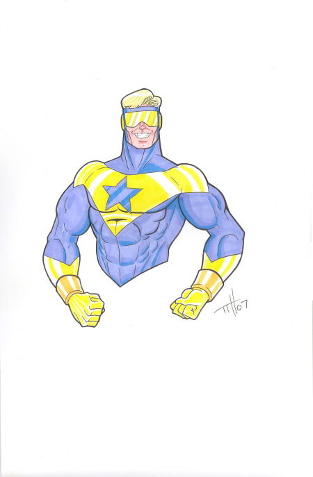 Terry Huddleston Booster Gold In Gary Strysicks Sketches Comic Art