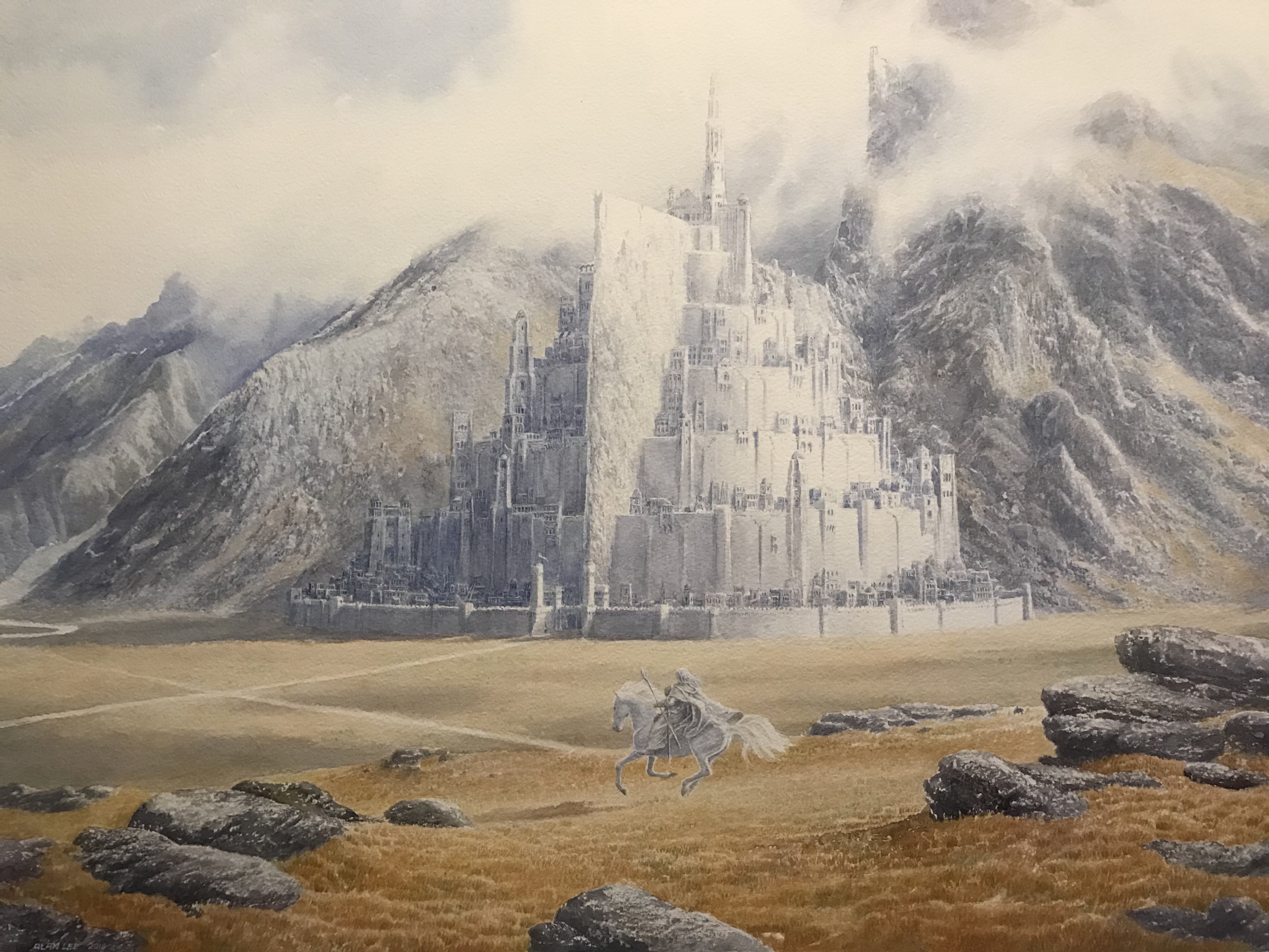 Gandalf Rides to Minas Tirith by Alan Lee (from Tolkien's Lord of the Rings),  in Scruffy McFleabag's Tolkien Art Comic Art Gallery Room