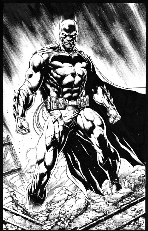 Batman Print Inks By Jason Fabok In Jason Faboks Commissions Comic Art Gallery Room 