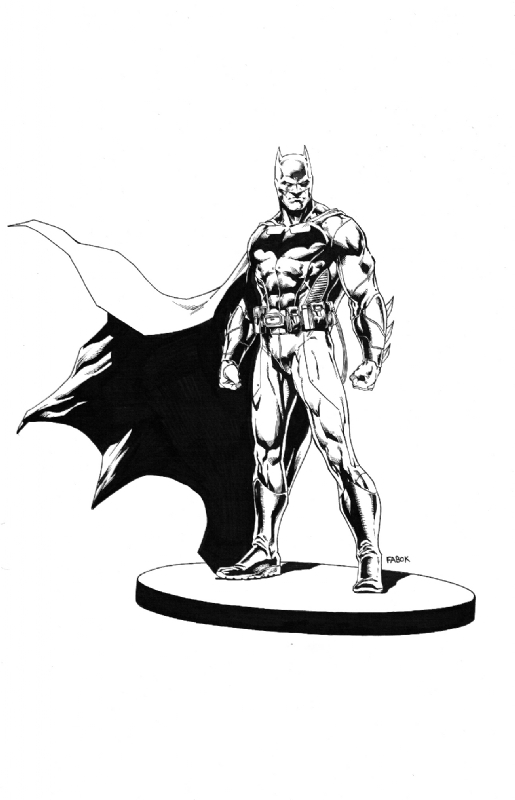 Batman Black and White statue design drawing by Jason Fabok, in Jason  Fabok's Commissions Comic Art Gallery Room
