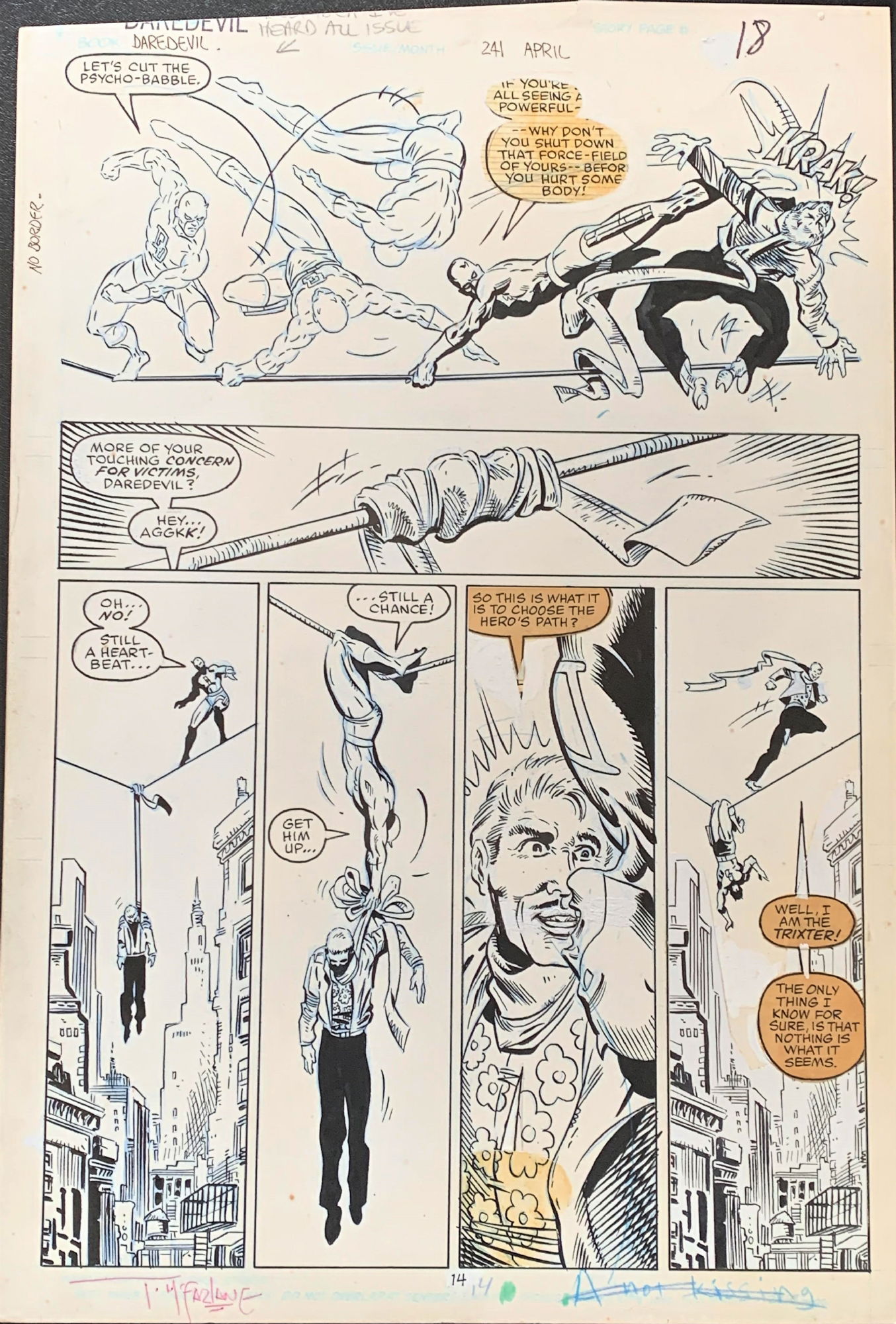 Daredevil 241 Pg 18 In Sean Wallace S Todd Mcfarlane Daredevil 241 Comic Art Gallery Room