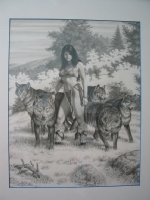 Lady & Wolves Comic Art