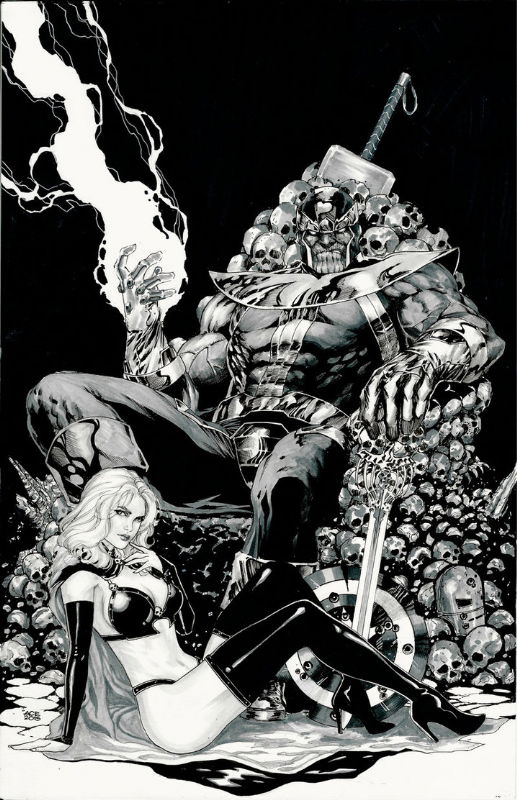 thanos and lady death statue