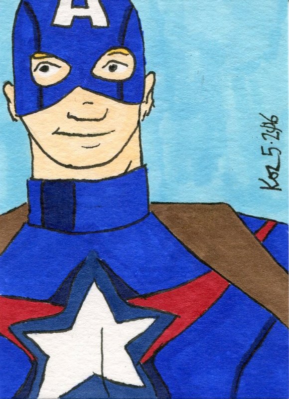 Captain America In Kor Watkins S Aceo Art Cards Comic Art Gallery Room