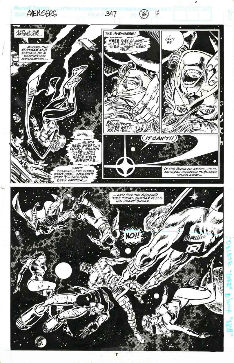 Avengers #347 p.7 - Quasar will save them all! by Buscema & Palmer, in ...