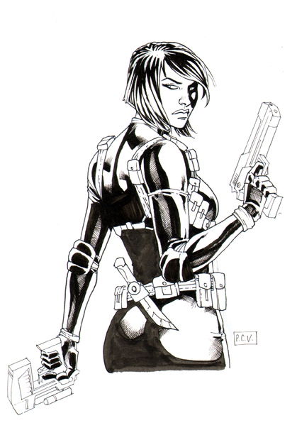 Domino by Phillip Sevy, in Brian Keohan's X-Men 15 : X-Force Comic Art ...